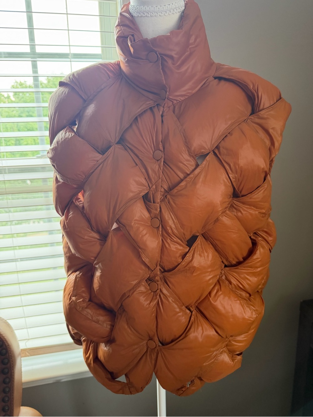 BUCKETLIST Rust Orange Quilted Puffer Jacket